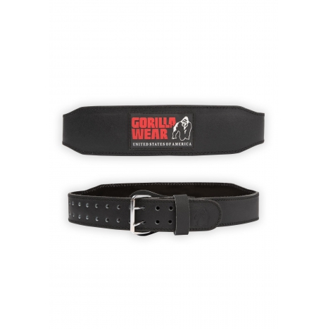 4 INCH PADDED LEATHER LIFTING BELT - BLACK/RED