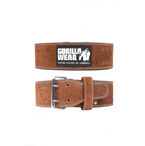 4 INCH LEATHER LIFTING BELT - BROWN