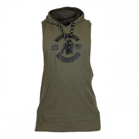 LAWRENCE HOODED TANK TOP - ARMY GREEN