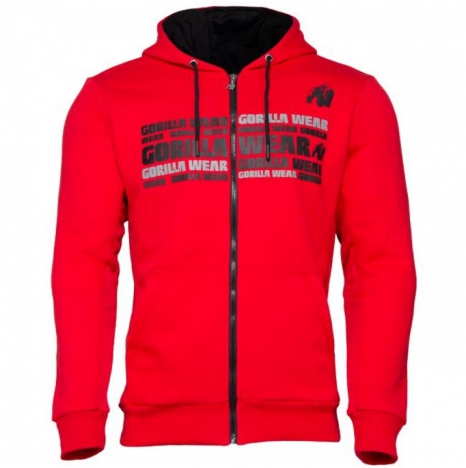BOWIE MESH ZIPPED HOODIE - RED